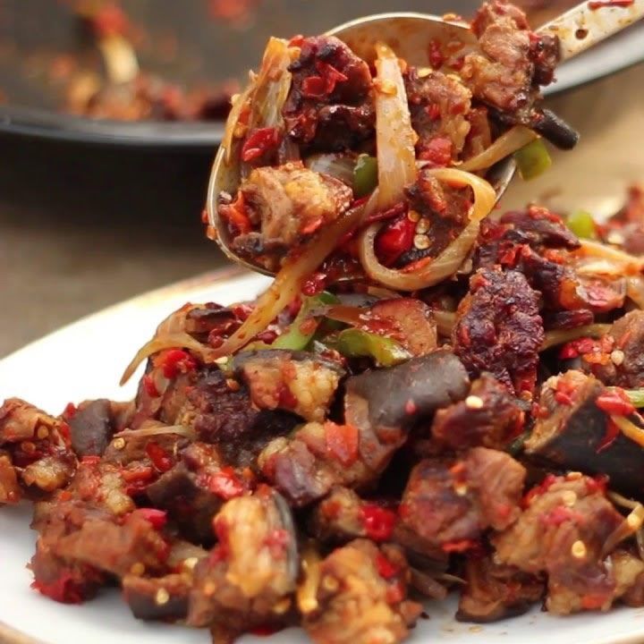 GOAT MEAT (FRIED/PEPPERED)